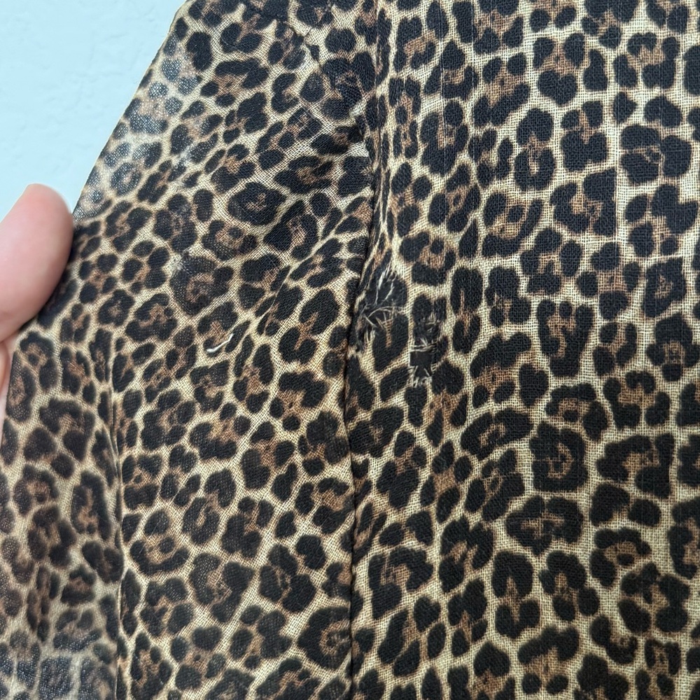 YSL Saint Laurent Wool Leopard Long Sleeve Dress, - Picture 5 of 10